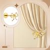 2 Pcs Metal Bow Curtain Holdbacks Gold Wall Mounted Bow Curtain Hold Backs Curtains Modern Gold Holders for Living Room Bedroom Office Home