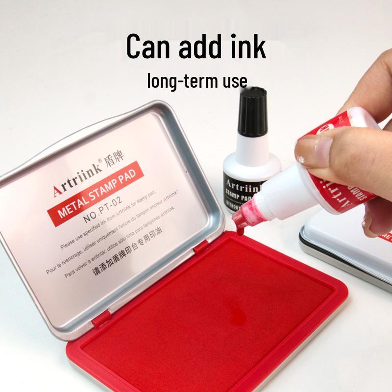 Tampon encreur rapide Shield Rouge pour empreintes digitales et manuelles, Fourniture de bureau portable.