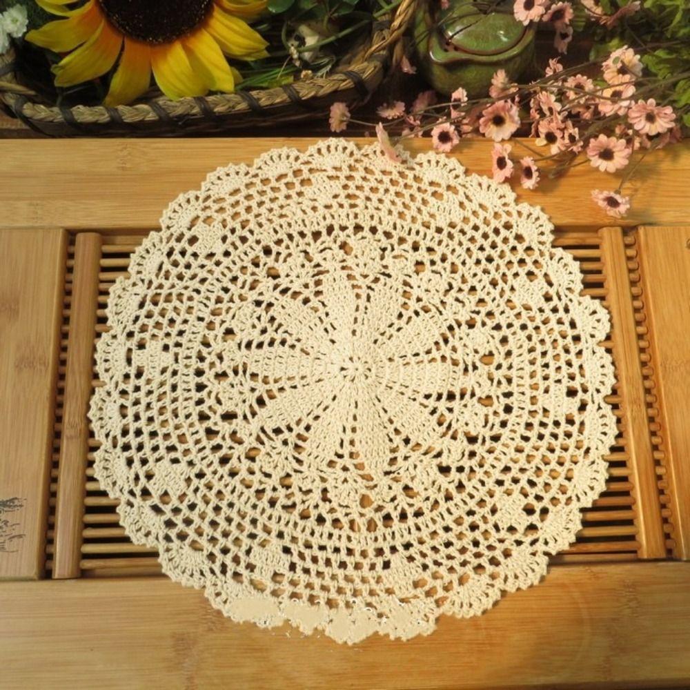 Vintage Table Mat Round Crochet Placemet New Wedding Event Decor