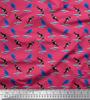 Soimoi Japan Crepe Satin Fabric Waves,Whale & Dolphin Ocean Decor Fabric Printed metre 42 Inch