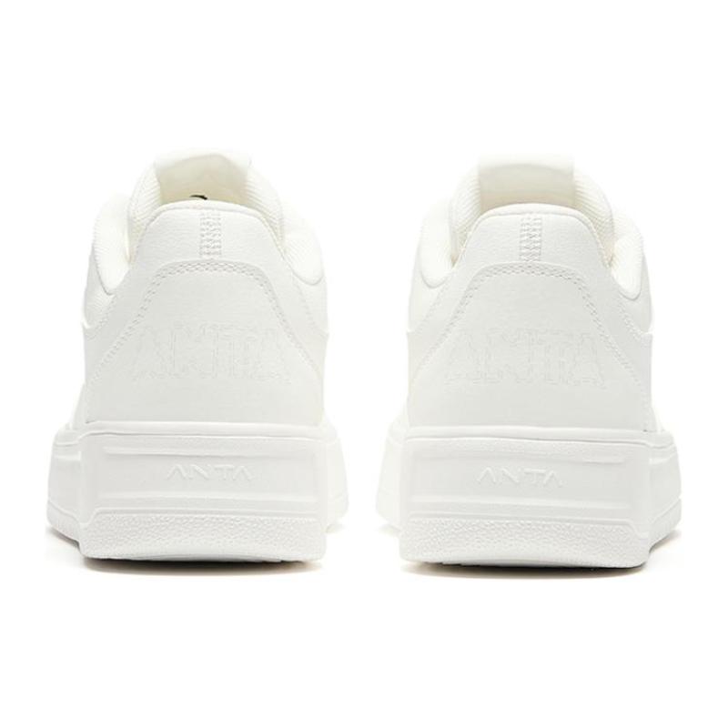 Anta Relaxed Comfortable Slip Resistant Cushioning Low Top Skateboard Shoes Men's White Sneakers 912628011Q-2