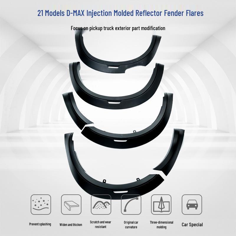 

ISUZU D-MAX 2021 Custom Fender Flares with Reflectors & Mudguards Yes чёрный