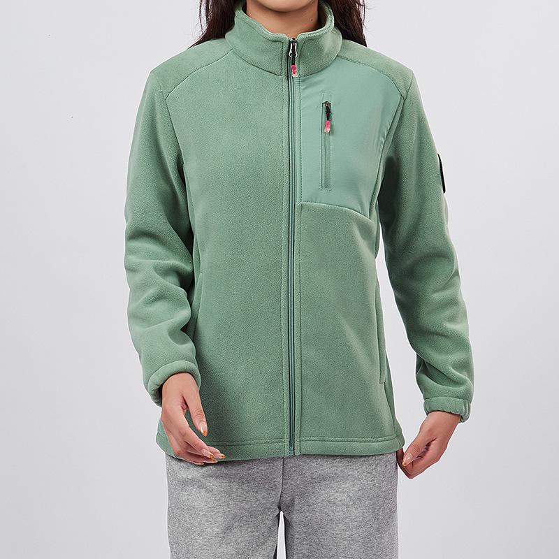 

Женская флисовая куртка Весна и Осень Зима Женская куртка, Двусторонняя флисовая куртка, Теплая куртка XXL зелёный
