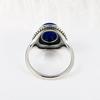 Silver Ring Antique Oval Lapis Rings for Women Men  Engagement Anniversary Gift Fashion Ring