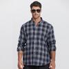 Men's Plus Size Brushed Plaid Long Sleeve Shirt