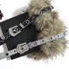 Punk Pu Studded Fur Belt Y2K Vintage Faux Fur Waistband Metal Plush Furry Waistband Jeans Waist Belts Accessories