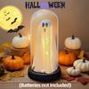 Light Up Ghost In Plastic Cloche Night Light Halloween Glowing Lamp Party Decoration Home Holiday Haunted House Horror Props