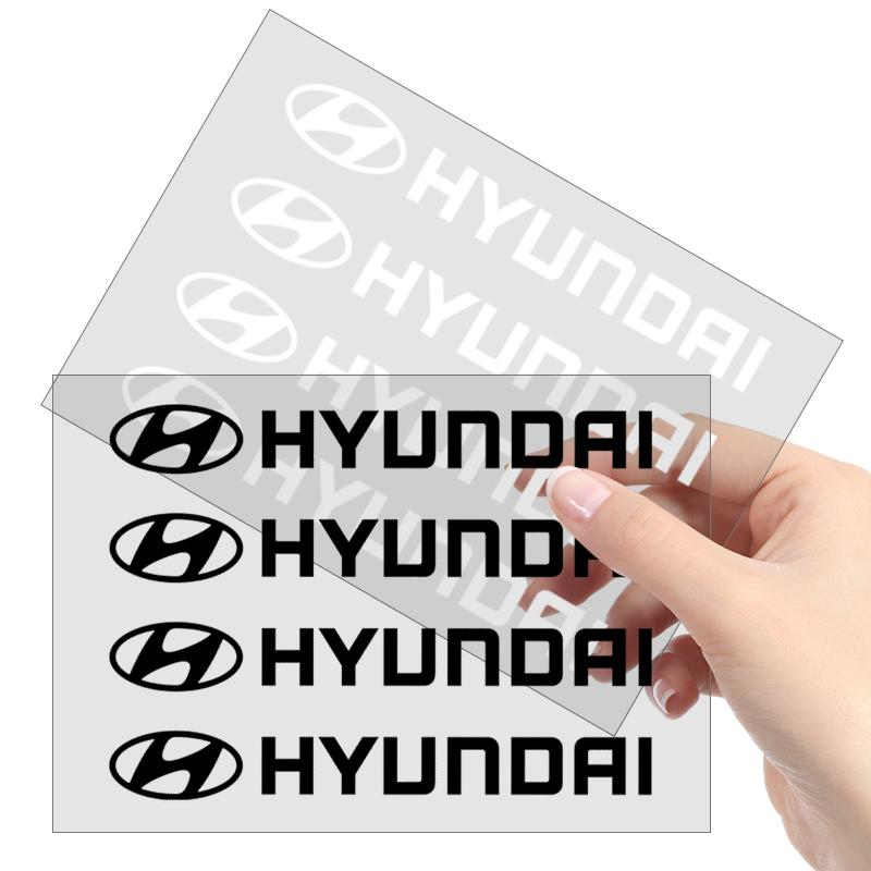 4Pcs Car Door Handle Stickers Tire Rear View Mirror Decals For Hyundai I30 Accent Creta Kona IX35 I40 Getz Sonata Elantra Veloster
