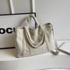 Solid Color Canvas Tote Bag Casual Crossbody Bag Casual Corduroy Shoulder Bag  Women