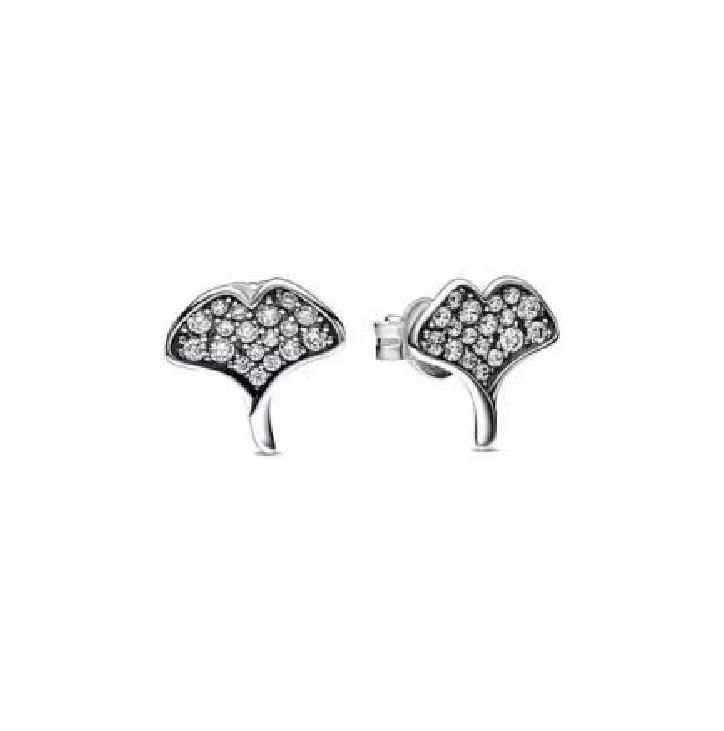 Authentic 925 Silver Gingko Leaf Mask Earrings For Women Fashion DIY Birthday Gift Jewelry Beautiful Accessories