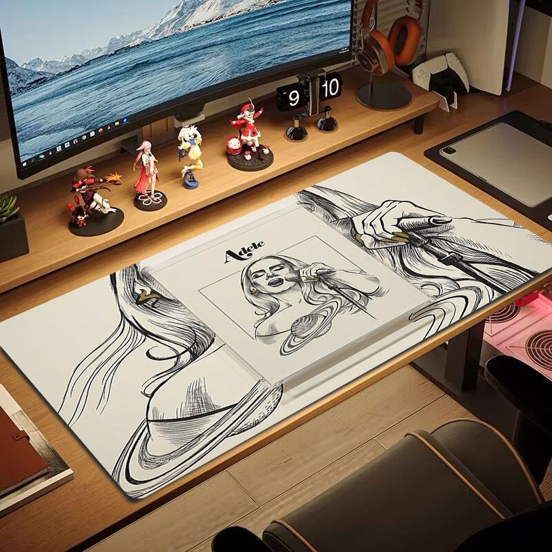 Adele Large Size Mouse Pad Large Gaming Table Cushion Non-slip Laptop Tablet Big Mousepad XXL Mat Mini PC Playmat With Lock edge