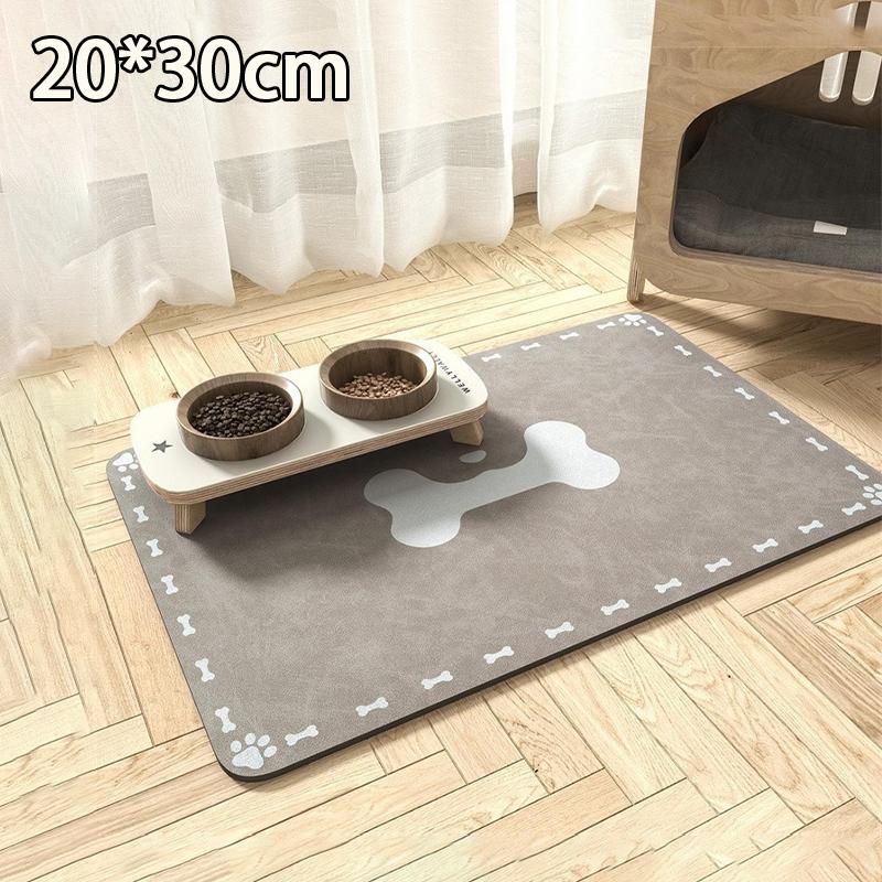 Waterproof Quick Dry Diatomaceous Earth Pet Mat Non Slip Rubber Back Absorbent Placemat for Pet Feeding Bowl
