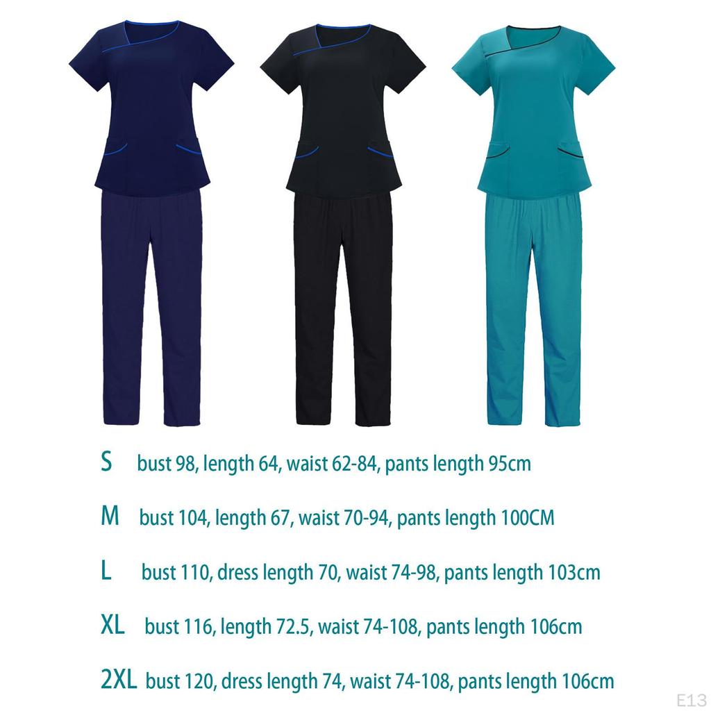 Nurse Work Uniform Suit Women Scrubs Set Lightweight for Female Multipurpose Stylish Soft Short