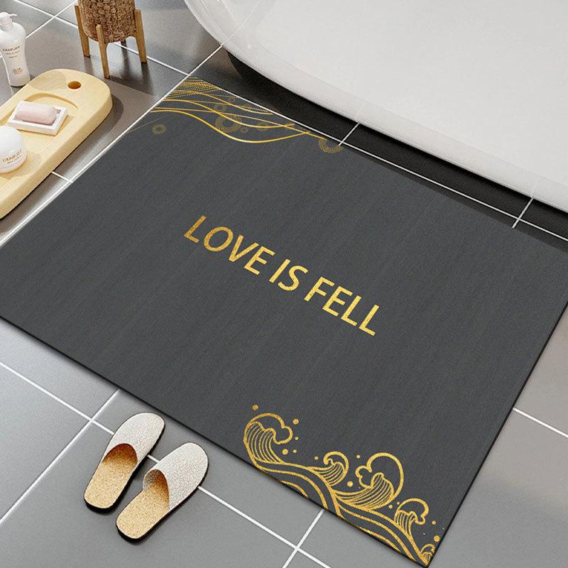 PVC Mat Bathroom Door Mat Absorbent Door Mat Bathroom Anti Slip Foot Mat Quick Drying Floor Mat
