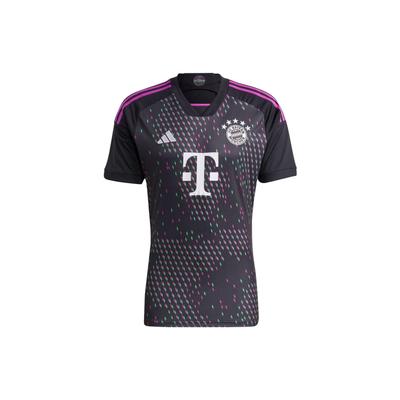 adidas Venkovní dres FC Bayern 23/24 s potiskem nápisu Tří pruhů s krátkým rukávem Pánské topy Černá HR3719