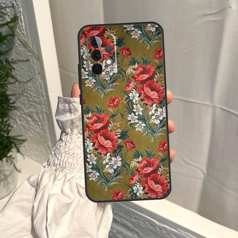 

Russian Scarf Floral Case For Samsung Galaxy A35 A55 A15 A34 A54 A14 A56 A52 A53 A16 A26 A36 A32 A12 A33 A13 A17 Samsung A73 5G
