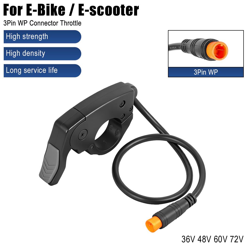 E-bike 3-pin Connector 36V 48V 60V 72V TT009 Left Right Thumb Throttle For Electric Bicycle Scooter Accelerator Handlebar 22mm Throttles 2