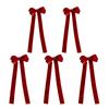 Burgundy Bow Handmade Velvet Bow Double-Layer Bow Velvet Christmas Hanging Ornament For Party Decor Holiday Decor Christmas Tree