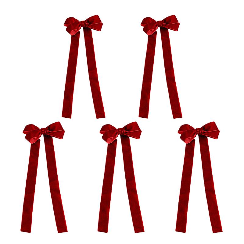 Burgundy Bow Handmade Velvet Bow Double-Layer Bow Velvet Christmas Hanging Ornament For Party Decor Holiday Decor Christmas Tree