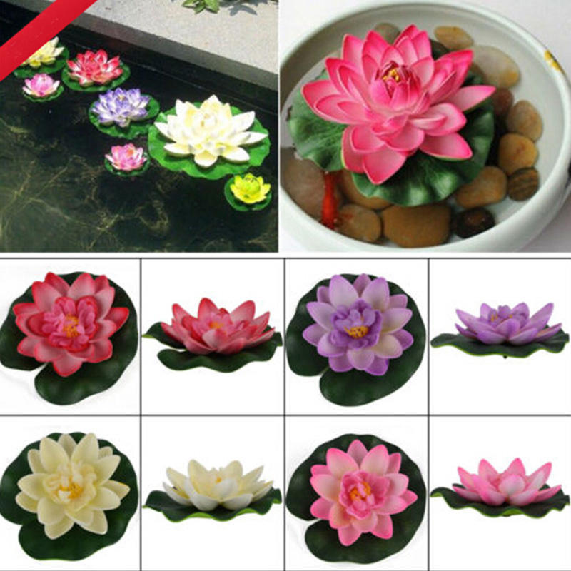 Sale Diy Artificial Water Lotus Floating Flower Fish Tank Spa Pool Plant Deco