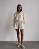 Fashion Ruffle Heart Cotton Linen Homewear Set