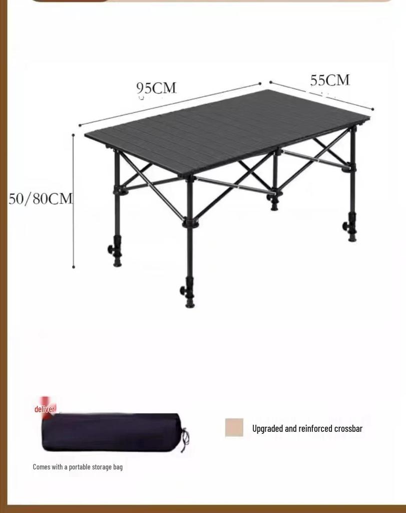 Verstellbarer Outdoor-Klapptisch für Grillen, Picknick und All-Terrain-Einsatz