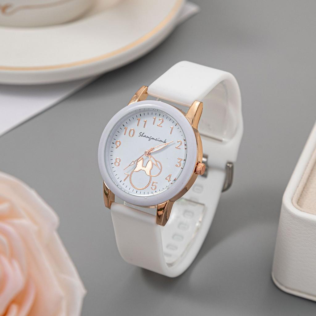 Casual Round Pointer Women Quartz Watch Cute Candy Color Analog Silicone Band Wristwatch