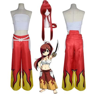 Anime Fairy Tail Cosplay Kostüm Erza Scarlet Cosplay Kostüm Marka Japon Unisex Cadılar Bayramı Kostüm Peruk