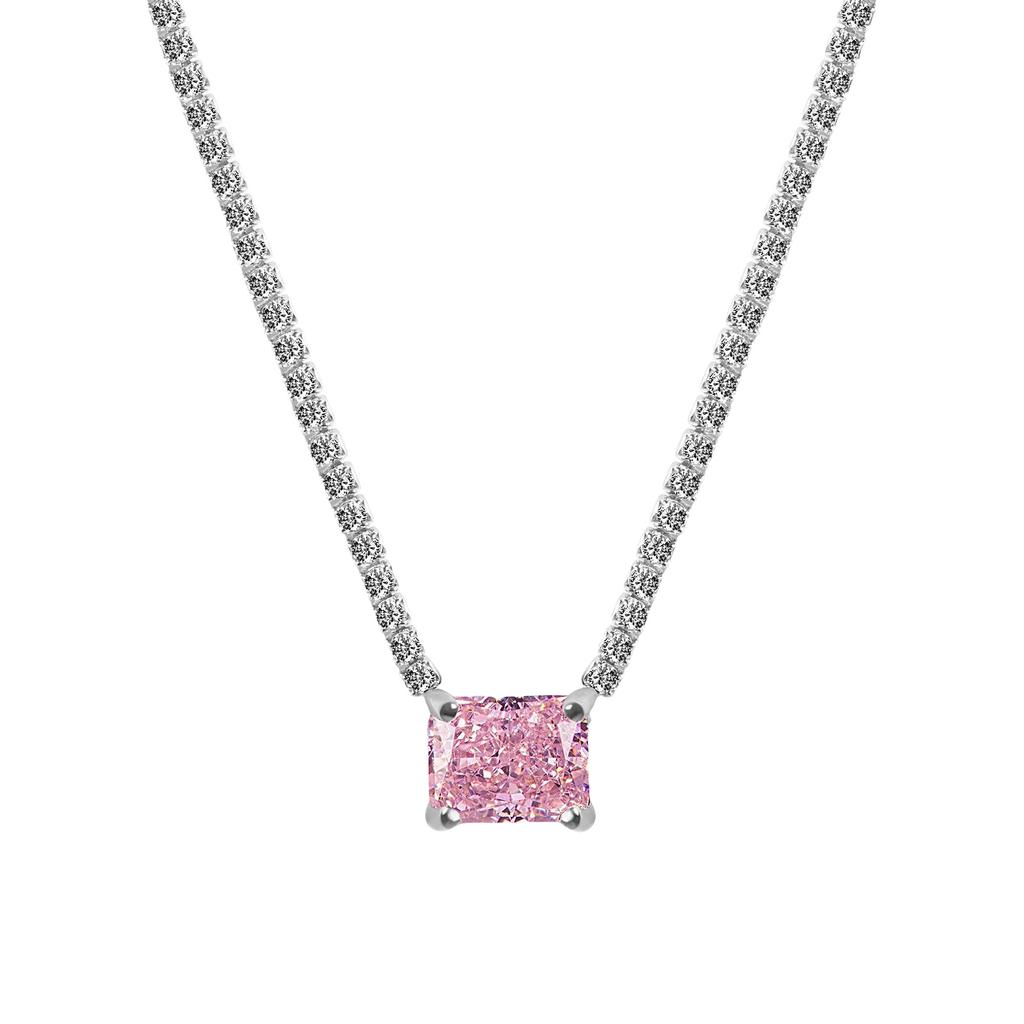 Zircon Charm Choker Colorful Rhinestones Pendant Necklace Women Girls Collarbone Chain Stylish Neckchain Accessory