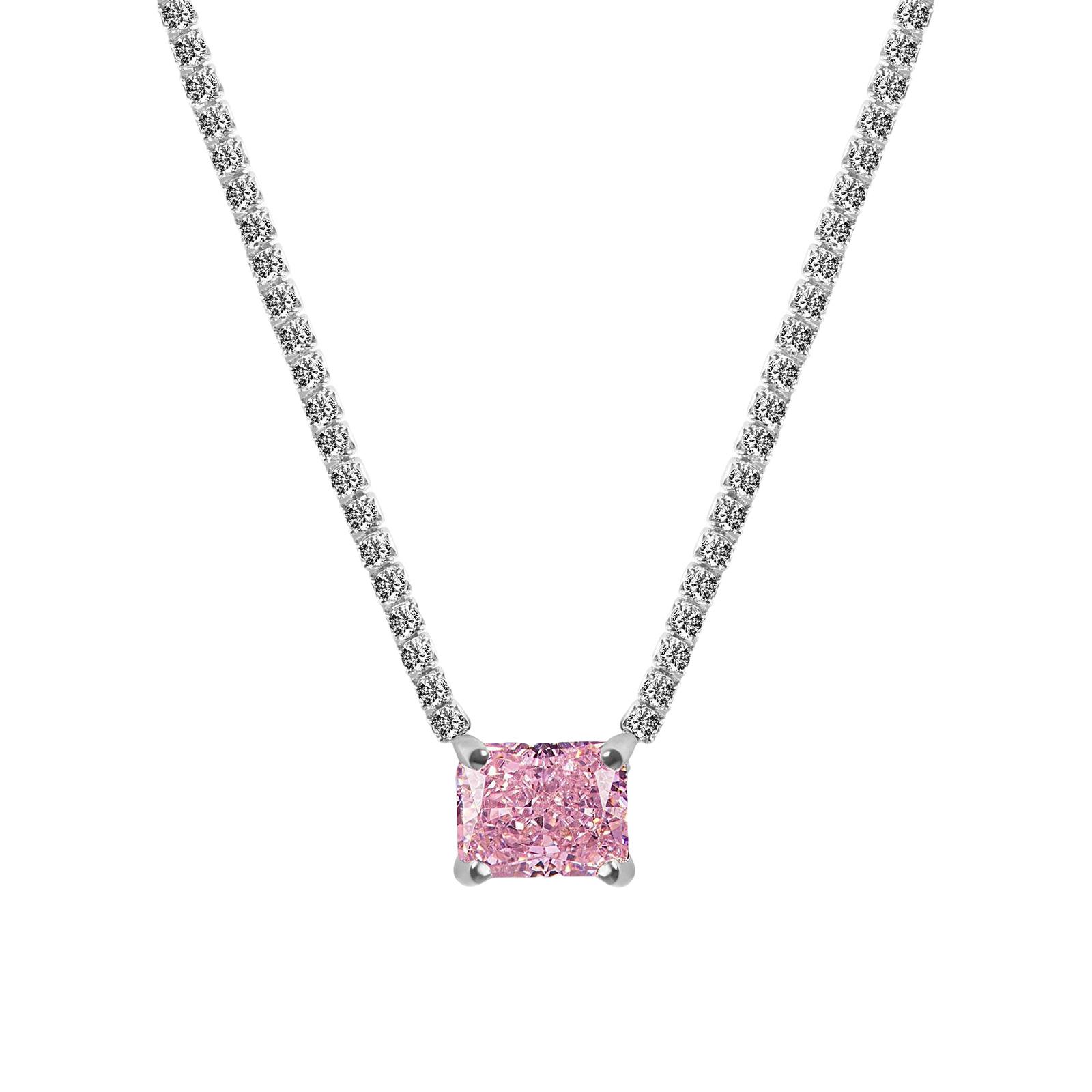 

Tennis Chain Necklace for Women Girl Rhinestones Charm Choker Adjustable Clavicle Chain Handmade Statement Jewelry 3