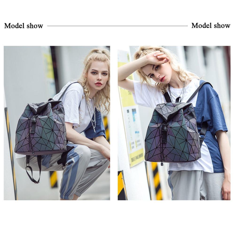 Nový geometrický batoh Dámský kosočtvercový batoh Luminiscenční školní taška Dámská taška Studentská školní taška