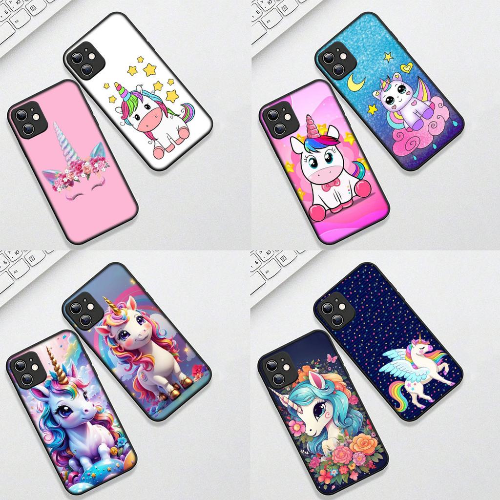 Weiche Hülle für OPPO A80 A18 A16 A40 A17 A15 A38 A78 A79 A54 A57 A12 A60 4G 5G Hülle Handyhülle Comics Einhorn Pferd Regenbogen