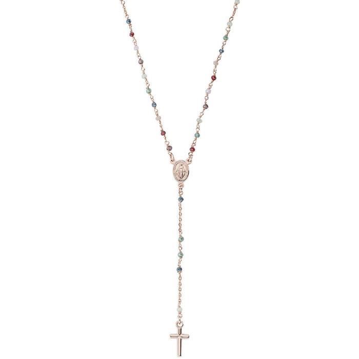 Collier - AMEN - CRO25RMU4 - Argent 925 - Longueur 48 + 4 cm - Finitions Rosées