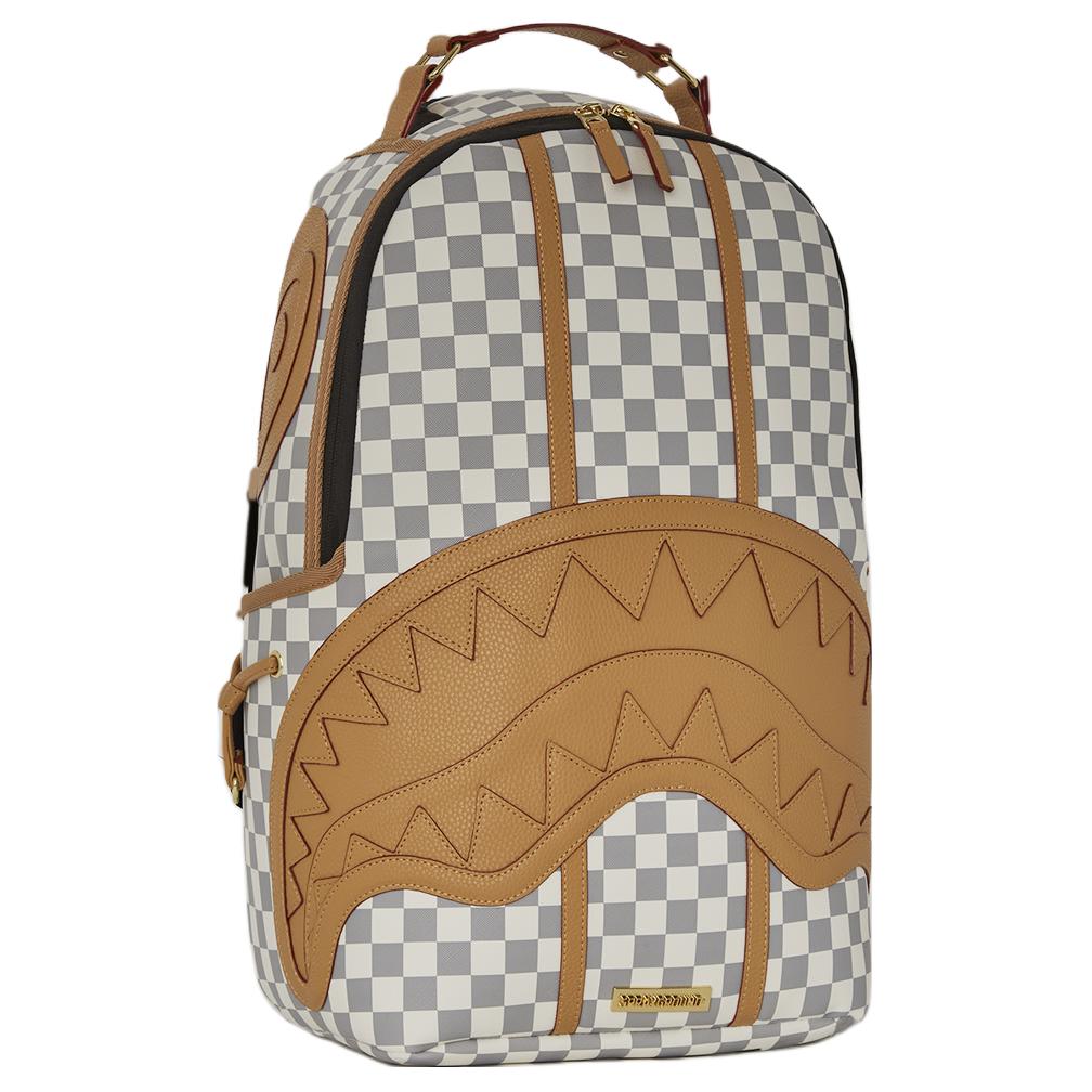 New SPRAYGROUND Artificial Leather Backpack Unisex Latte Brown SD-B5794