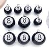 Acrylic Black 8-Ball Pendant Keychain for Bags & Clothing - Billiard Room Ornament & Gift