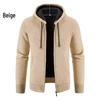 Herren Kapuzen-Fleece-Strick-Cardigan-Pullover