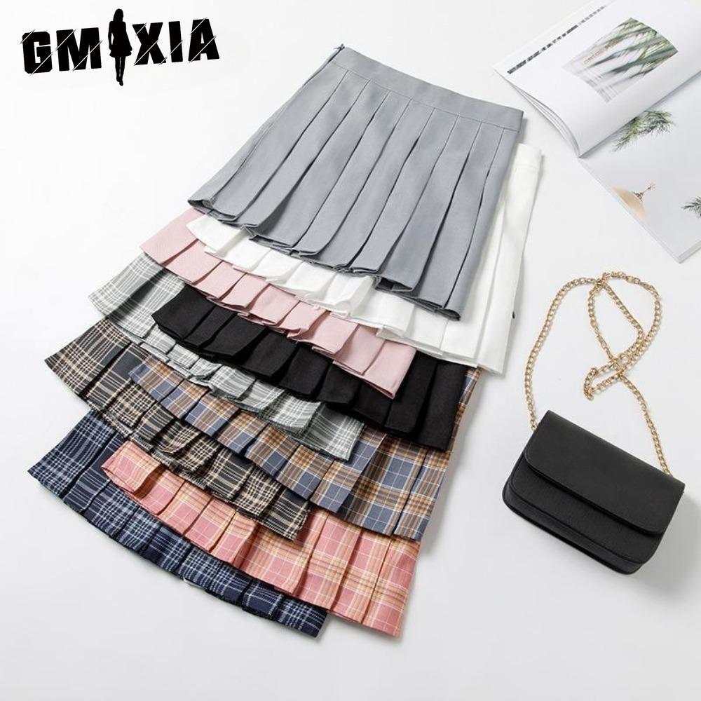 GMXIA Women's Fashion Casual Solid Color Print Summer Spring Skirt