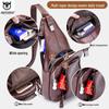 Captain Cow Men's Genuine Leather Multifunctional Crossbody Chest Bag