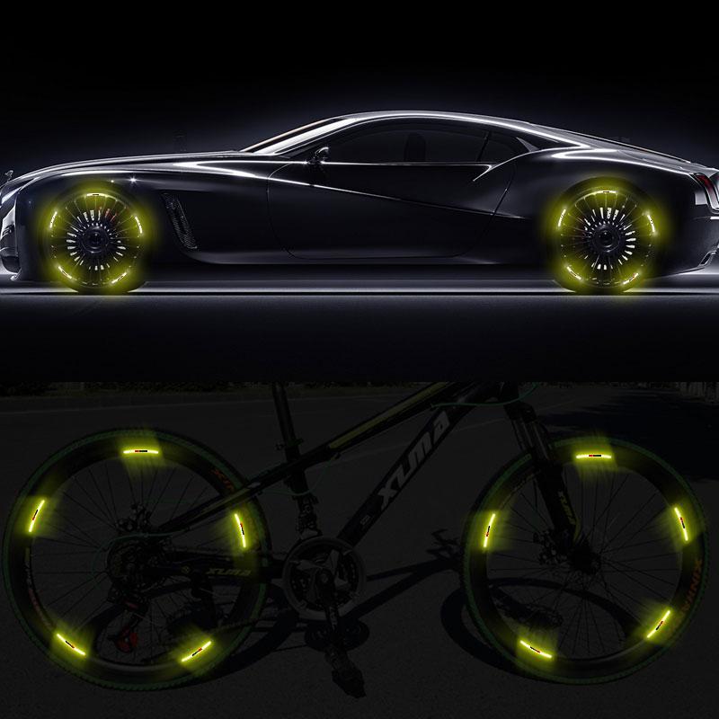 Car Wheel Hub Reflective Stickers Tire Rim Luminous Accessories For Hyundai Tucson Solaris I30 Creta Ix35 I40 Veloster Santafe