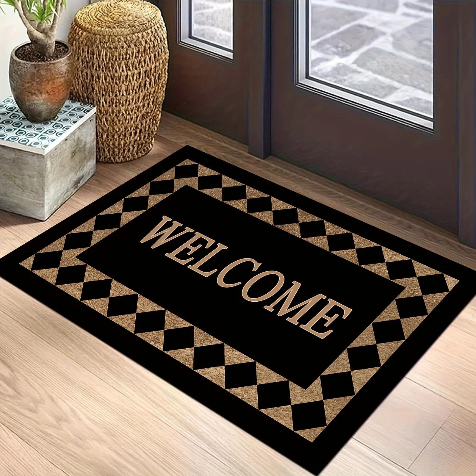 

1pc Non-Slip Welcome Doormat - 100% Polyester Soft Durable Entryway Rug Machine Washable Modern Home Decor with Fashion Comfort 40cmx60cm