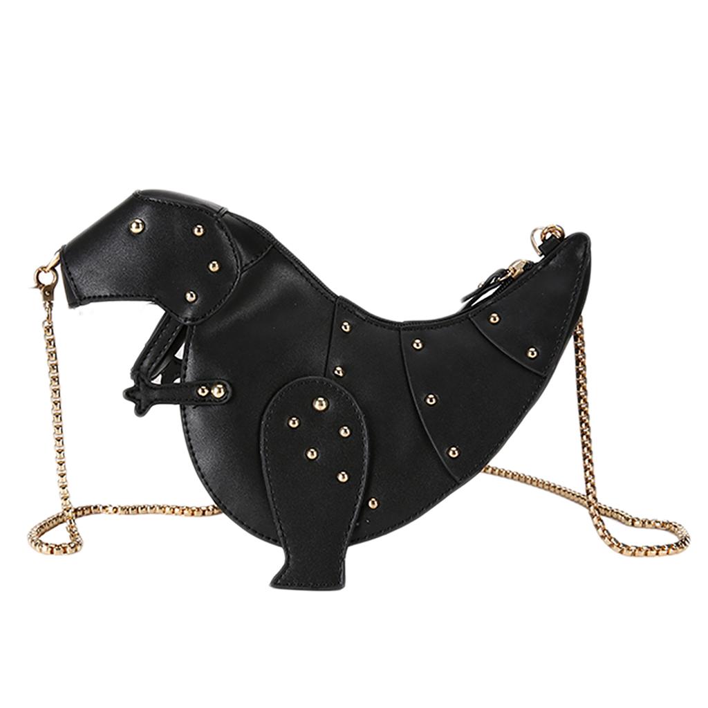 Dinosaur Design PU Leather Crossbody Mini Messenger Bag Chain Shoulder Bag Gift