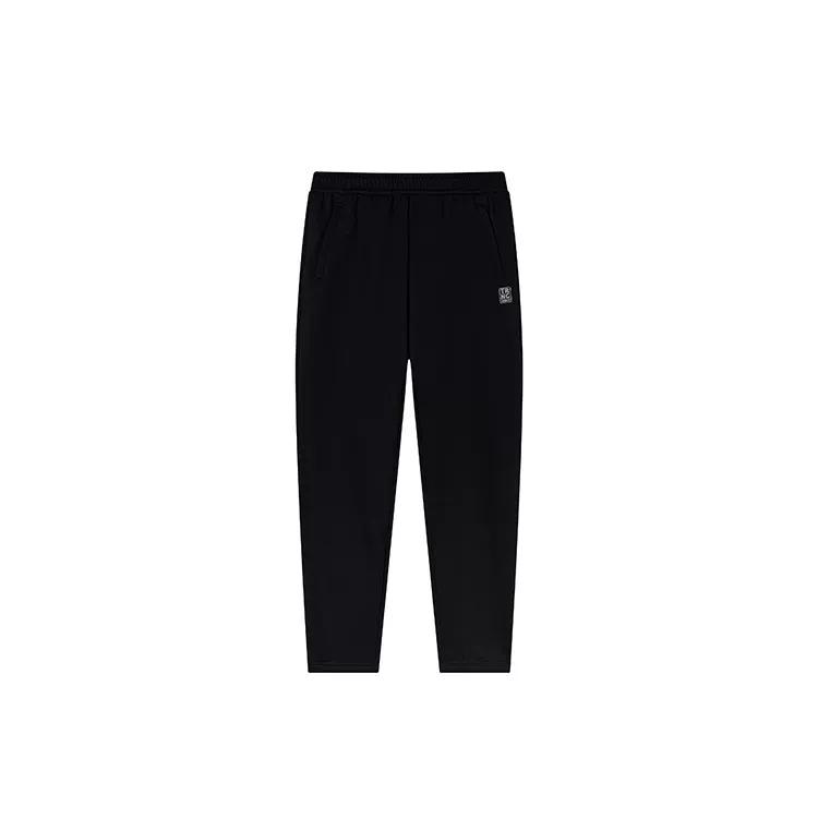 361 Men s Fleece-Lined Knit Pants Genuine Winter New Fleece Warm Thickened Sports Pants Straight-Leg Sweatpants M чёрный