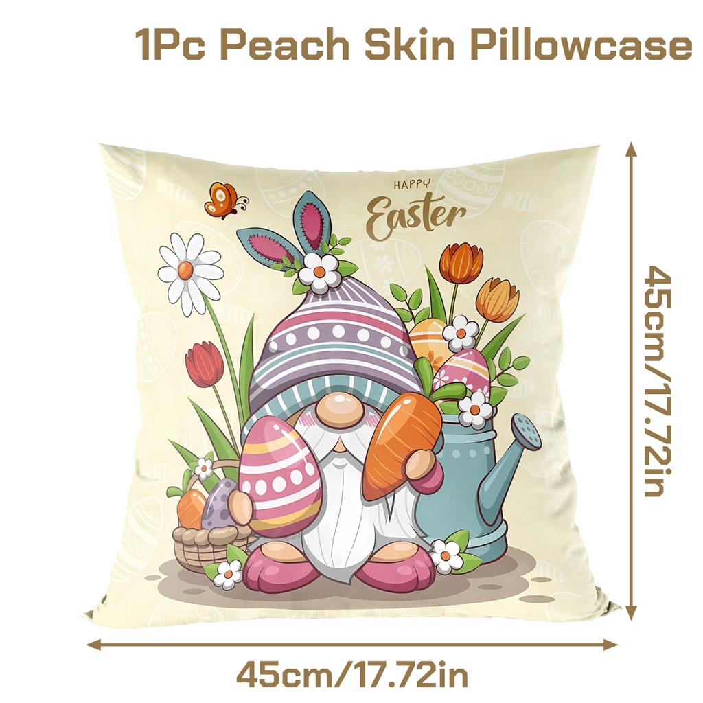 Easter Bunny Pillowcase Happy Easter Decoration For Home Easter Rabbit Eggs Cushion Cover Decorative Pillow Case Easter Gift