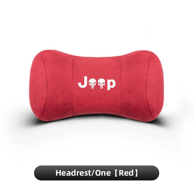 

For Jeep Suede Car Neck Pillow Auto Seat Headrest Pillow Accessories For Jeep Renegade Wagoneer Avenger Recon Wrangler JK Gla