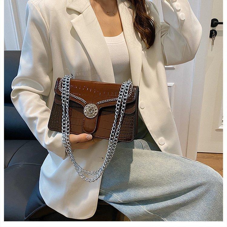 Kleine quadratische Taschen für Damen, Kettentaschen im neuen Stil mit hochwertigem Look, vielseitig einsetzbar für eine Schulter und zum Umhängen