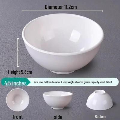 White Melamine Commercial Dining Bowls