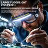 Rechargeable LED Safety Glasses with USB Charging, Front LEDs and Side Spotlights for Repair and Camping Work Use