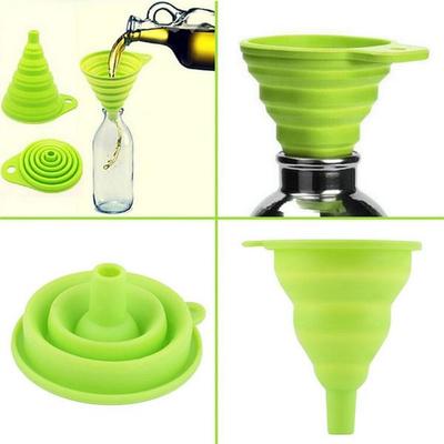 1PC Soft Silicone Funnel Telescopic Storage Funnel Kitchen Utensils Folding Funnel Portable Funnel High Temperature Resistant