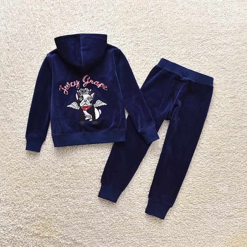 Europäischer & Amerikanischer Samt-Hoodie & Hose mit geradem Bein für Mädchen - Zweiteilige Freizeit-Sportbekleidung