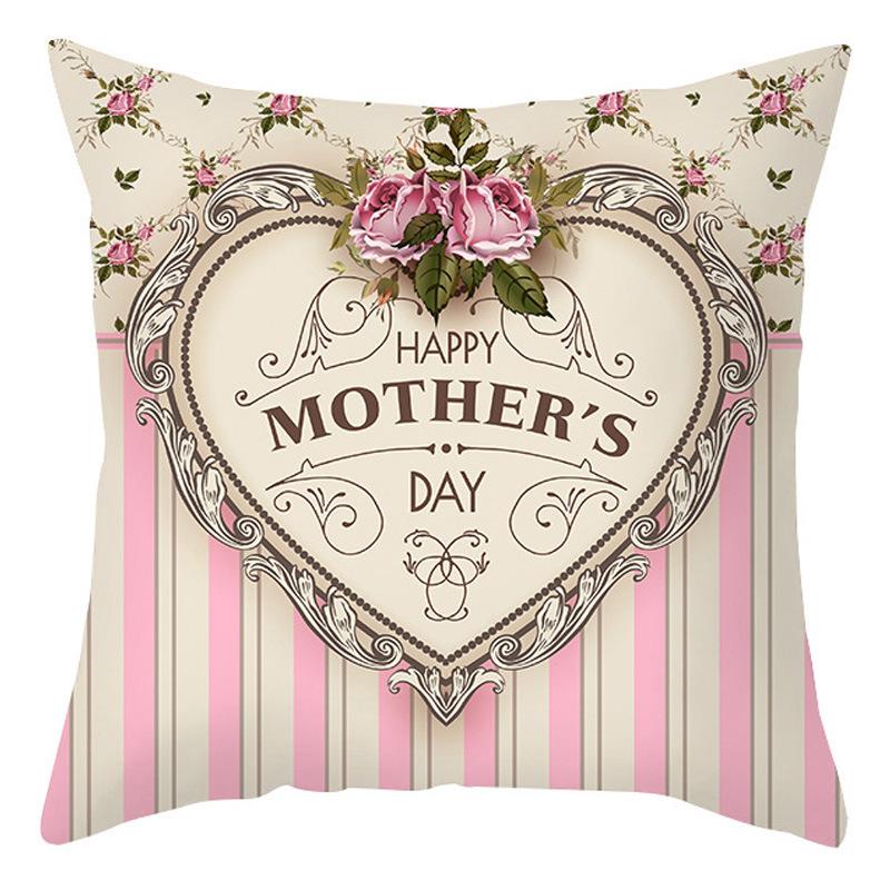 Mother's Day Pillow Cover Home Office Peach Skin Cushion Cover Sofa Car Cushion Cover Backrest